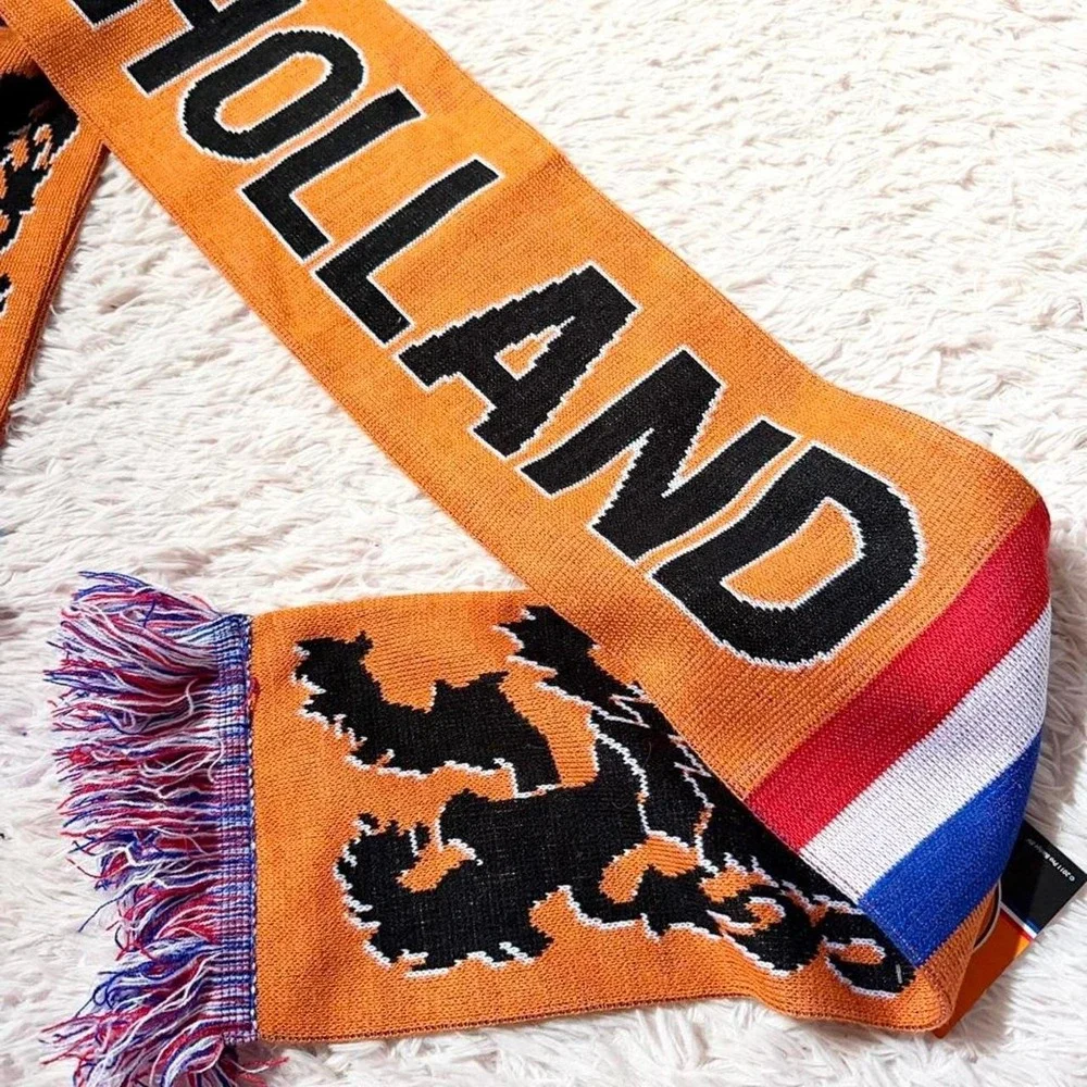 Holland Netherlands Classic National Football Soccer Sportswear Fan Fringe Scarf